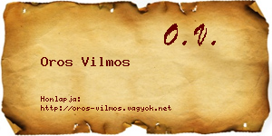 Oros Vilmos névjegykártya