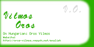 vilmos oros business card
